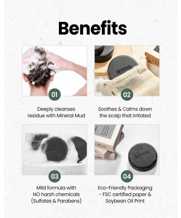 Kundal Zero Waste Natural Mineral Mud Shampoo Bar - Deep Cleansing French Lavender 1EA | Eco-Friendly Hair Care - Buy Online on GoSupps.com