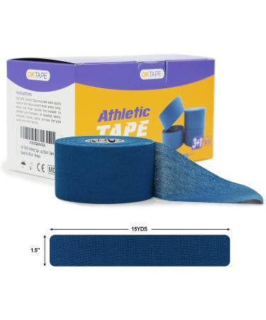 OK TAPE Athletic Sports Tape (4-Rolls) - Strong First Aid Injury Wrap for Athletes - 1.5 x 15yards - Black - Buy Online on GoSupps.com