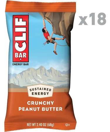 CLIF BARS Crunchy Peanut Butter Energy Bars | Organic Oats | Plant Based Protein | Vegetarian & Kosher | 18-Pack (2.4oz Bars) | Packaging May Vary - Buy Online on GoSupps.com