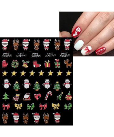 JMEOWIO 6 Sheets 3D Embossed Christmas Nail Art Stickers Decals Self-Adhesive 5D Snowflake Xmas Winter Holiday Cute Colorful Nail Supplies Nail Art Design Decoration Accessories - Buy Online on GoSupps.com