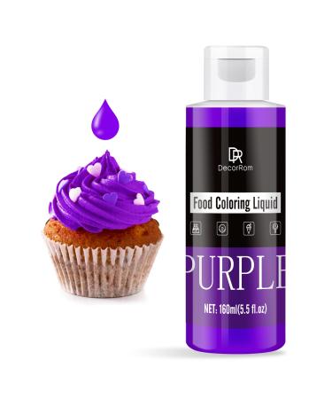Food coloring - 160ml of liquid concentrated food colors for cakes decoration baking cookies macaron - sugar -free food coloring for drinks tortendendeko Diy Slime Osterei (Lila)