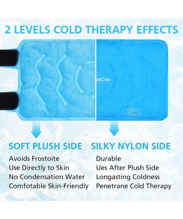 RelaxCoo XXL Knee Ice Pack - Reusable Gel Wrap for Knee Pain Relief & Swelling - Ideal for Knee Surgery & Sports Injuries - Blue - Buy Online on GoSupps.com