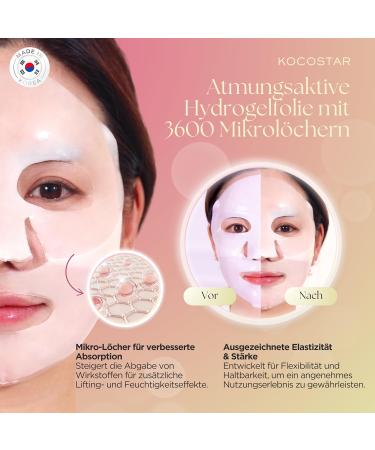  KOCOSTAR KOCOSTAR Happy Hydrogel Mask - 40 Min. Firming Korean Face Mask Sheet for Women with Collagen Extract Water - Moisturizing Collagen Facial Care - A.M. SUNDAY (1 Sheet) - Buy Online on GoSupps.com