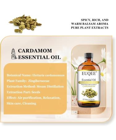 EUQEE Cardamom Essential Oil 118ml - Pure Natural Aromatherapy Oil for Diffusers and Home Humidifiers - Buy Online on GoSupps.com