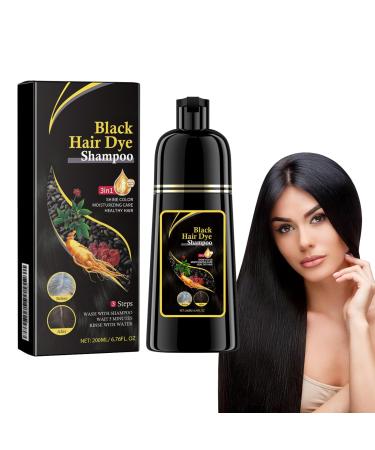 Dyceittdia Hair Dye Shampoo 200ml Natural Shampoo for Black Hair 3-in-1 Coloring Shampoo Hair Moisturizing Shampoo Cleansing and Repairing Shampoo Black hair2