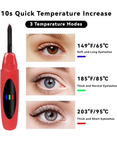 Professional Heated Eyelash Curler - Fast Heating Innovative ARC Design 3 Modes Quick Rechargeable Anti-Burn Eyelid - Two Year Warranty - Buy Online on GoSupps.com