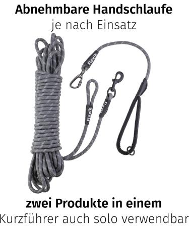 Buy Floxic Tow Lines for Dogs - 5m 10m 15m 20m Gray | Reflective Tether with Removable Hand Loop | Ideal for Puppy Training - International Shipping Available - Buy Online on GoSupps.com