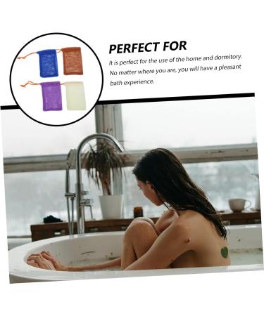 BELLIFFY 4pcs Bag Foaming Net Bath Cleaning Tool Drying Pouch Rapid Drying Towel Bubble Nylon - Buy Online on GoSupps.com