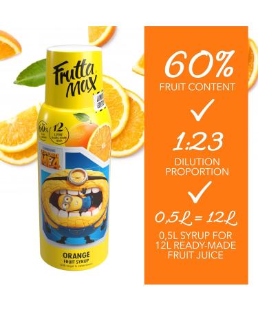 Light - Low Carb - Fitness FruttaMax Syrup | Zero Sugar | With Stevia | 50-60% Fruit Content 500ml (Minions Raspberry Light) - Buy Online on GoSupps.com