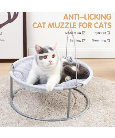 Transparent Breathable Cat Muzzle Anti-bite and Anti-lick Pet Mask for Grooming Bathing Nail Clipping Cotton Cat Mouth Cover Suitable for Aggressive Cat Kittens with a Head Circumference of 9.84-11.81in(25-30cm) - Buy Online on GoSupps.com