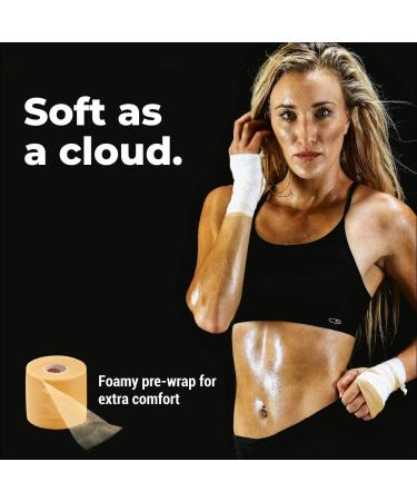 Mighty-X White Athletic Tape + PreWrap - 4 Pack - 1.5in x 45ft - No Sticky Residue - Ideal for Ankle, Climbing, Boxing - Sports Tape Athletic - Buy Online on GoSupps.com