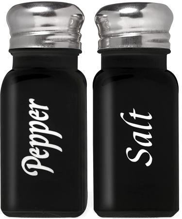 Glass Farmhouse Salt and Pepper Shakers Set - Rustic Black Kitchen Decor - Ideal for Home, Restaurant, or Wedding Gifts - Buy Online on GoSupps.com