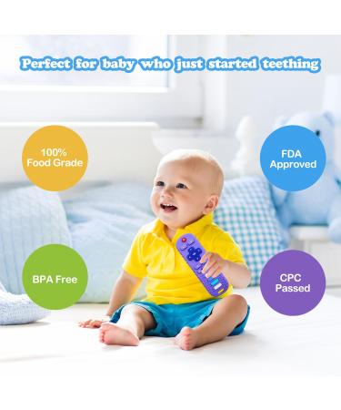 ERSIHUA 2-Pack Silicone Baby Teething Toys - TV Remote Teethers for 6-12-18 Months Infants - Fire Remote Shape Toddlers Silicone Teether - Sensory Toy for Boys and Girls (Black+Blue) - Buy Online on GoSupps.com