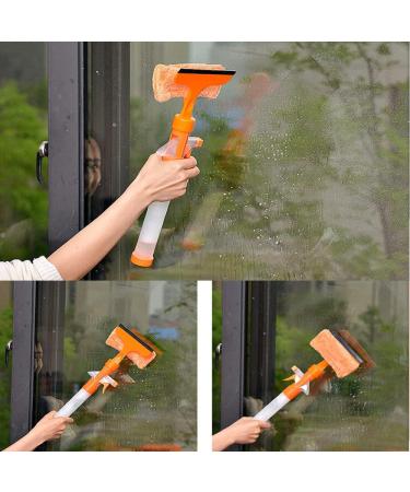 Luxury Multifunctional Window Glass Cleaning Brush With spray bottle/Soft Glass Scraper Glass Cleaner Helper Household Washing Cleaning Tool (Green) - Buy Online on GoSupps.com
