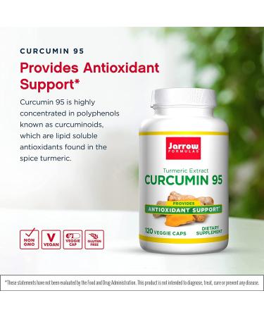 Jarrow Formulas Curcumin 95 500mg - 120 Veggie Caps | Turmeric Extract Antioxidant Support - Buy Online on GoSupps.com