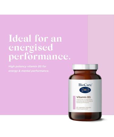 BioCare Vitamin B5 Capsules - Magnesium Pantothenate for Energy & Mental Performance - 60 Capsules - Buy Online on GoSupps.com