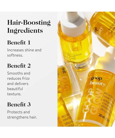 goop Beauty Hair Serum - Vitamin C, Sea Buckthorn Oil, and Plumeria Monoi Oil - 1 fl oz | Hair Moisturizer for Frizzy & Dry Hair | Detangler for Shine & Texture - Paraben and Silicone Free - Buy Online on GoSupps.com
