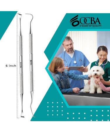 OCBA 2 Pcs Pet Teeth Cleaning tools Double Headed Tarter Scraper & Tooth Pick Stainless Steel Plaque Remover for Dogs & Cats Pet Dental Teeth Cleaning Tool - Buy Online on GoSupps.com