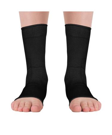 AQF MMA Ankle Support | Muay Thai Foot Brace Guard | Kickboxing Sprains Relief | Achilles Tendon Pain Protector | Elastic Compression Sleeve (Black M) - Buy Online on GoSupps.com