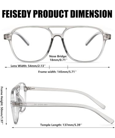 FEISEDY Retro 70s Blue Light Blocking Glasses for Men & Women - No Prescription Needed - B2387 Gray - Buy Online on GoSupps.com