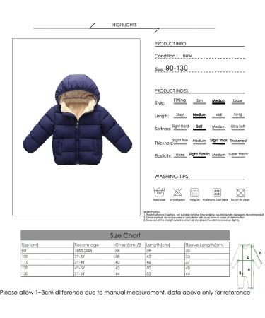 YOPOTIKA Baby Hooded Fleece Coat with Removable Hood - Navy Blue (12-18 Months / 2-3 Years) - Buy Online on GoSupps.com