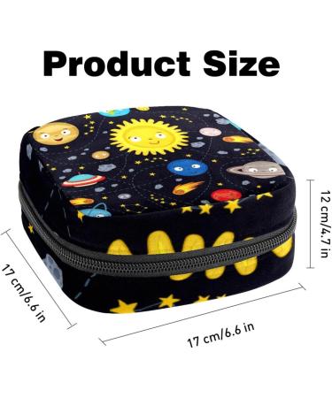 Space Stars Planets Galaxy Rockets Zipper Pocket for Menstrual Cups & Sanitary Napkins - Portable Storage Bag for Teenagers & Women - Buy Online on GoSupps.com