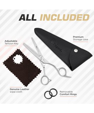 Fagaci Professional Hairdressing Shears - 6 Effilator Scissors 440C Steel Ultra Sharp & Durable | Smooth Cutting & Thinning Shears for Stylists - Buy Online on GoSupps.com