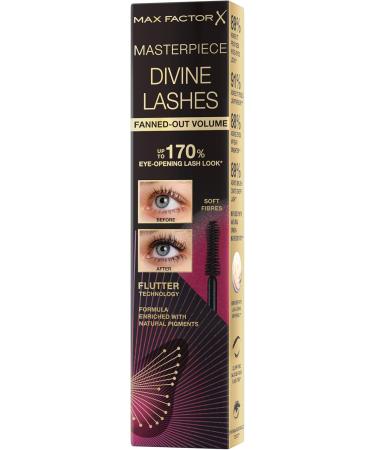 Coty Max Factor Masterpiece Divine Lashes Volumising Mascara Black Brown formula with natural pigments does not clump full and separated lashes full eyelash look that lasts all day long 8 ml - Buy Online on GoSupps.com
