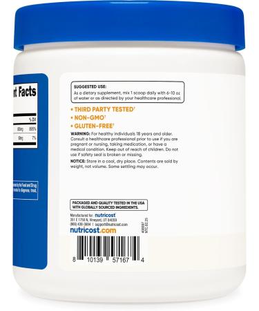 Nutricost Calcium Ascorbate Powder 250G (Unflavored 250 Servings) - Vitamin C and Calcium Complex Non-GMO Vegan - Buy Online on GoSupps.com