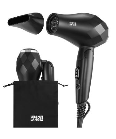 Life long -haul foldable small - dual tension & incl. Travel bag with styling nozzle I travel hairdryer quietly I small mini hairdryer hair dryer hairstone travel cruises traveler dryer black / silver - Buy Online on GoSupps.com