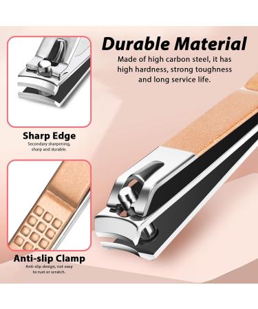 Acehome Nail Clipper Manicure Set 23 In 1 Stainless Steel Professional Pedicure Kit Nail Scissors Grooming Kit with Pink PU Leather Case for Travel & Home Use (Pink Leather) Pink-23 - Buy Online on GoSupps.com
