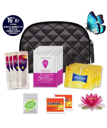 Women's On-The-Go Feminine Care Travel Kit - Popular Brands You Trust - Buy Online on GoSupps.com