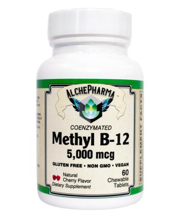 AlchePharma High-Potency Methylcobalamin B-12 Chewable Tablets (5 000 mcg)