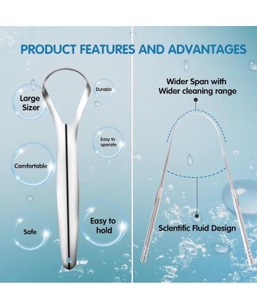 Azltdcow Professional Tongue Scrapers & Cleaners - Stainless Steel Tongue Brush Kit for Oral Hygiene & Fresh Breath - Exquisite Travel Case Included - Buy Online on GoSupps.com
