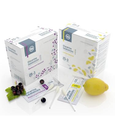 Optimum Medical Glycerin Swabsticks - Blackcurrant Flavor (75 Pack) | Sugar-Free Swab Sticks for Dry Mouth Relief and Dental Hygiene - Buy Online on GoSupps.com