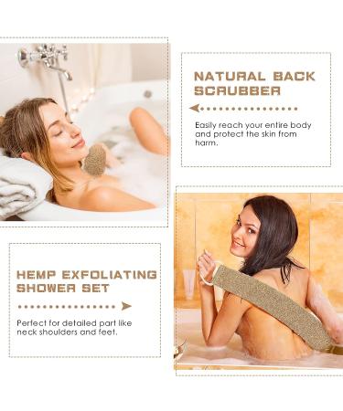 Breling 4 Pcs Natural Back Scrubber Set for Shower | Double Sided Exfoliating Scrubbers & Shower Gloves for Men and Women - Buy Online on GoSupps.com
