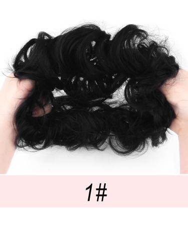 Vlasy Curly Wavy Messy Bun Hair Piece | Synthetic Chignon Hair Extension for Women & Girls (1# 60g) - Buy Online on GoSupps.com
