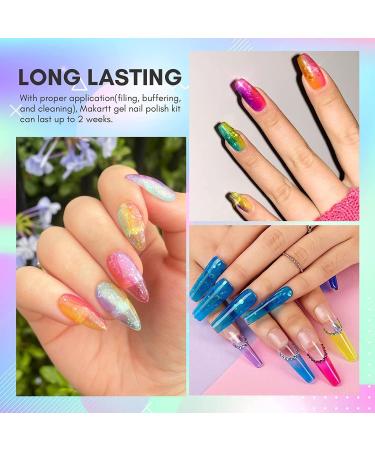 Makartt Jelly Gel Polish Set Pink Crystal Sweet Pastel Blue 2022 Nail Design Colours 10ML 6 Bottles Soak Off Nail Gel Polish with Gift Box Jelly Gel-bright 10 ml (Pack of 6) - Buy Online on GoSupps.com