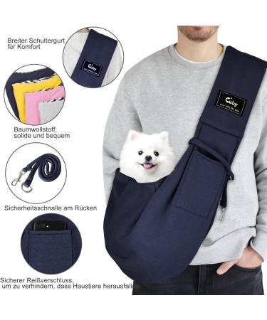 Cuby Dog & Cat Sling Carrier | Soft Cotton Travel Bag for Small Pets - Blue - Buy Online on GoSupps.com