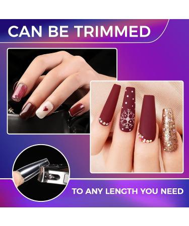 Easkep Clear Coffin Fake Nails - 600Pcs XL Long Ballerina Full Cover Press On Nails with Box | 10 Sizes Acrylic False Nail Tips for Nail Art - Buy Online on GoSupps.com