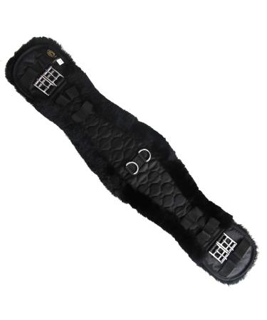 Merauno Lambwolle Konturgurt saddle belt short belt dressage belt from quality merino lamb wool special anatomically concave shape for better slip resistance.Color: nature black brown anthracite 80cm 32 "black - Buy Online on GoSupps.com