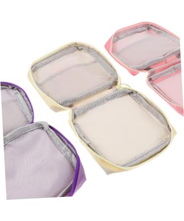 KALLORY 3pcs Travel Toiletry Bag Set | Large-Capacity Organizer for Aunt Towels & Menstrual Products | Nylon Cartoon Design | Coin Pouch Included - Buy Online on GoSupps.com