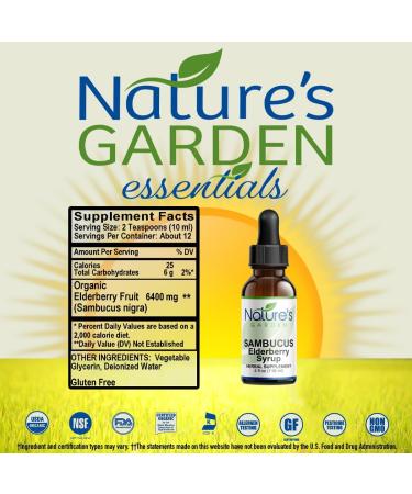 Nature's Garden - Sambucus Elderberry Syrup - 4 oz Liquid Herbal Formula - Buy Online on GoSupps.com