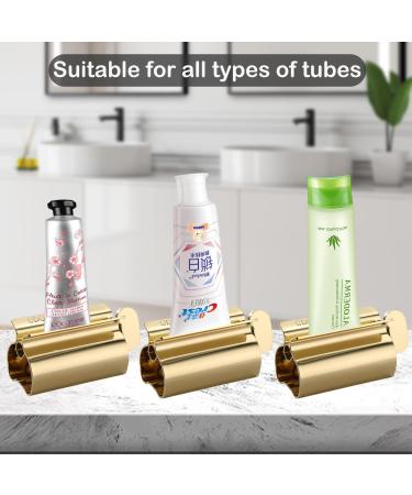 UDQYQ Stainless Steel Toothpaste Squeezer 3-Pack - Total Squeeze Out Gold Holder & Stand Function for Maximum Efficiency - Buy Online on GoSupps.com