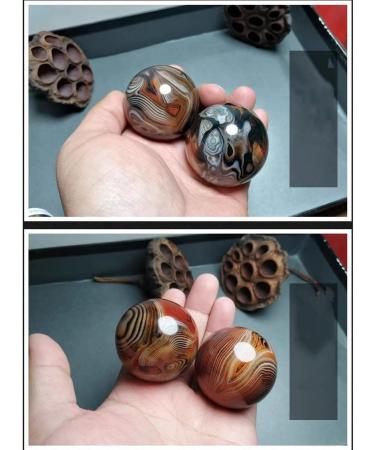 Unbit Stress Ball & Magnetic Ball Stretcher - Natural Agate Health Massage Balls (42mm) for Hand Exercise - Worldwide Shipping - Buy Online on GoSupps.com