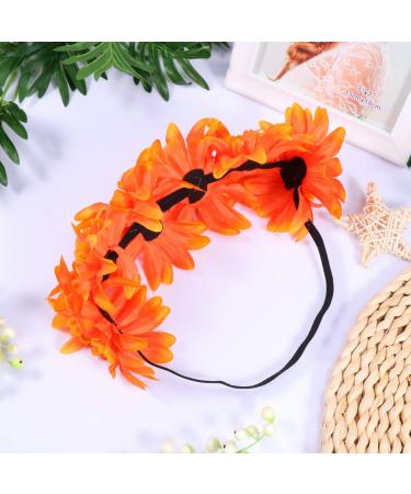 Beaupretty Orange Wedding Headband | Elastic Sunflower Wreath Headpiece for Parties & Holidays - Buy Online on GoSupps.com