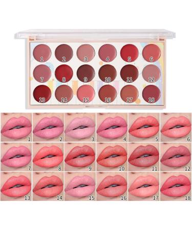 Matte red lipstick makeup lip gloss palette waterproof lipstick palette with 18 colors moisturizing lip cream palette lip gloss for beginners - Buy Online on GoSupps.com