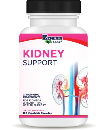 Zenesis Labs Kidney Cleanse Detox Flush & Repair Urinary Tract Support - Gluten Free - Natural Cranberry Extract Herbal Supplement Blend (120 Capsules/Bottle) 60 Day Supply - Buy Online on GoSupps.com