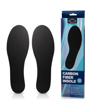 FAKILO Carbon Fiber Insole 1 Pair  Carbon Fiber Insoles shoes Insert for Women Men  Rigid Support for Turf Toe  Foot Fractures  Hallux Rigidus  Mortons Toe- 273 mm 273 mm - Women's Size 11-11.5  Men's 10-10.5