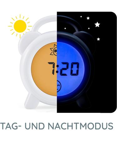 Alecto BC-100 Pedagogical Alarm Clock for Children - Sleep Trainer with LED Light - White - 1 Pack - Buy Online on GoSupps.com